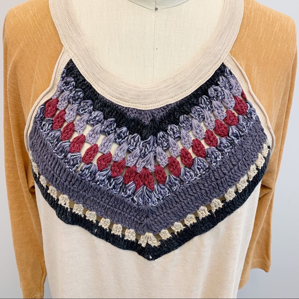Free People Spring Bound Crochet Tee Small - Picture 6 of 14
